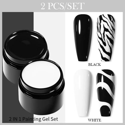 BORN PRETTY Spider Wire Gel Nail Polish 5ml - Flower Drawing & Creative Point-to-Line Nail Art Gel Varnish