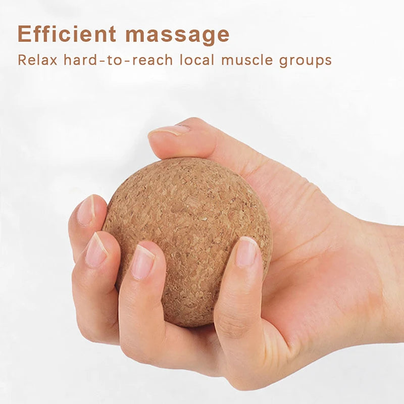 Cork Massage Ball — Back & Foot Myofascial Therapy for Muscle Relaxation, Tension Release & Trigger Point Massage
