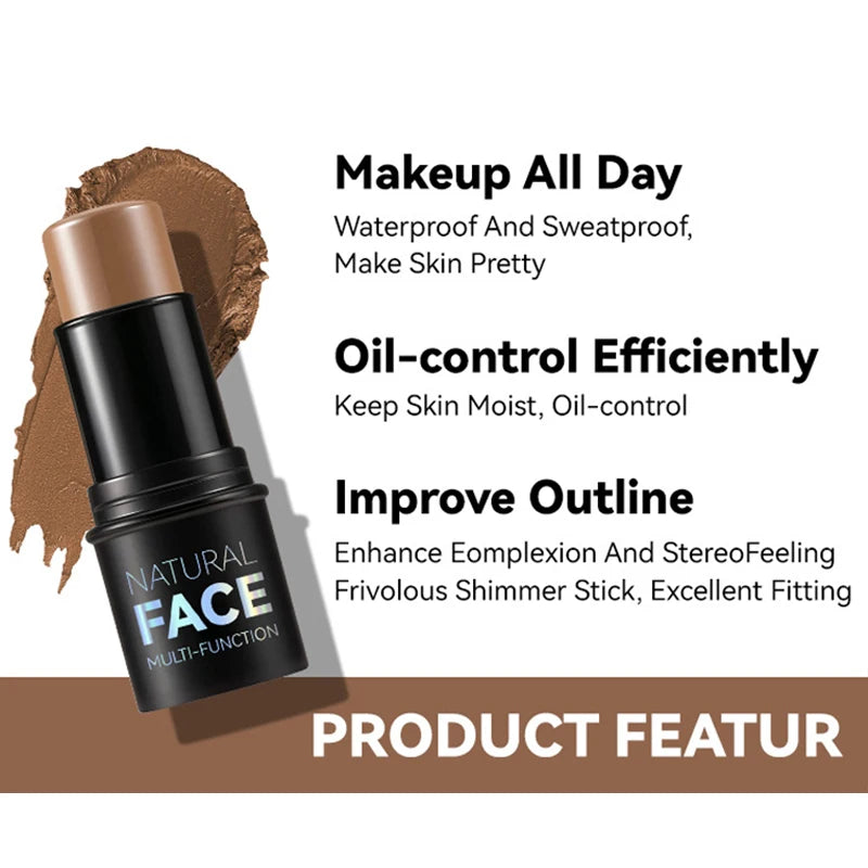 Face Pearl Stone Highlighter Stick – Long-Lasting Contour & Brightening Cheek Illuminator Makeup