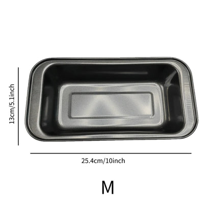 3-Piece Rectangular Nonstick Loaf Pan Set – Gray Carbon Steel Bread, Toast, Brownie & Pound Cake Baking Pans