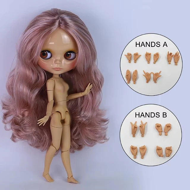 ICY DBS Blythe 1/6 BJD Doll - 30cm Jointed Body with White Skin & Shiny/Matte Face