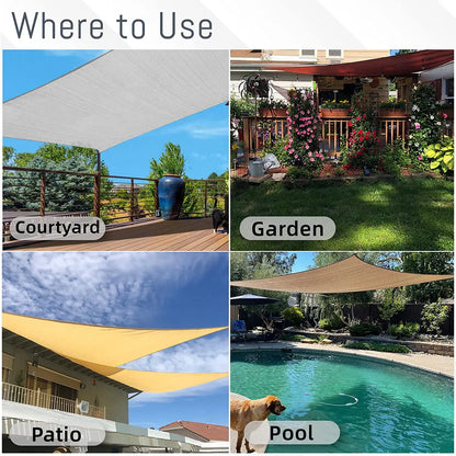 Waterproof Sun Shade Sail Canopy - UV Block Outdoor Patio Garden Backyard Awning Privacy Shelter