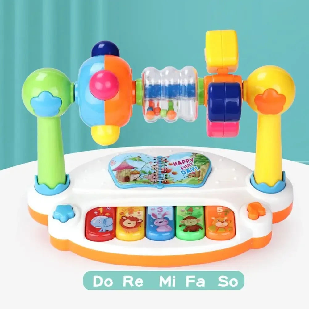 Kids Rotating Piano Keyboard - Musical Toy with Lights and Sounds for Toddlers & Early Learning