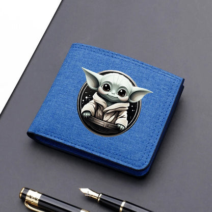 Star Wars Men's Canvas Wallet – Black/Blue/Gray Short Purse, Card Holder & Money Bag with Credit Card Case