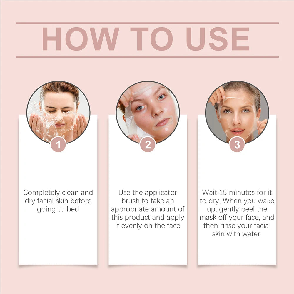 75g Collagen Night Peel-Off Mask – Moisturizing, Brightening & Firming Facial Mask for Hydrating, Smoothing & Skin Rejuvenation
