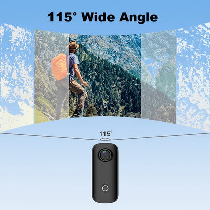 SJCAM C100 Plus 4K Action Camera - EIS Stabilization, 115° Wide Angle, F1.8 Lens, Waterproof with Magnetic Neck Lanyard