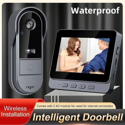 4.3" HD Wireless Video Doorbell — Night Vision, Waterproof Smart Home Intercom Camera