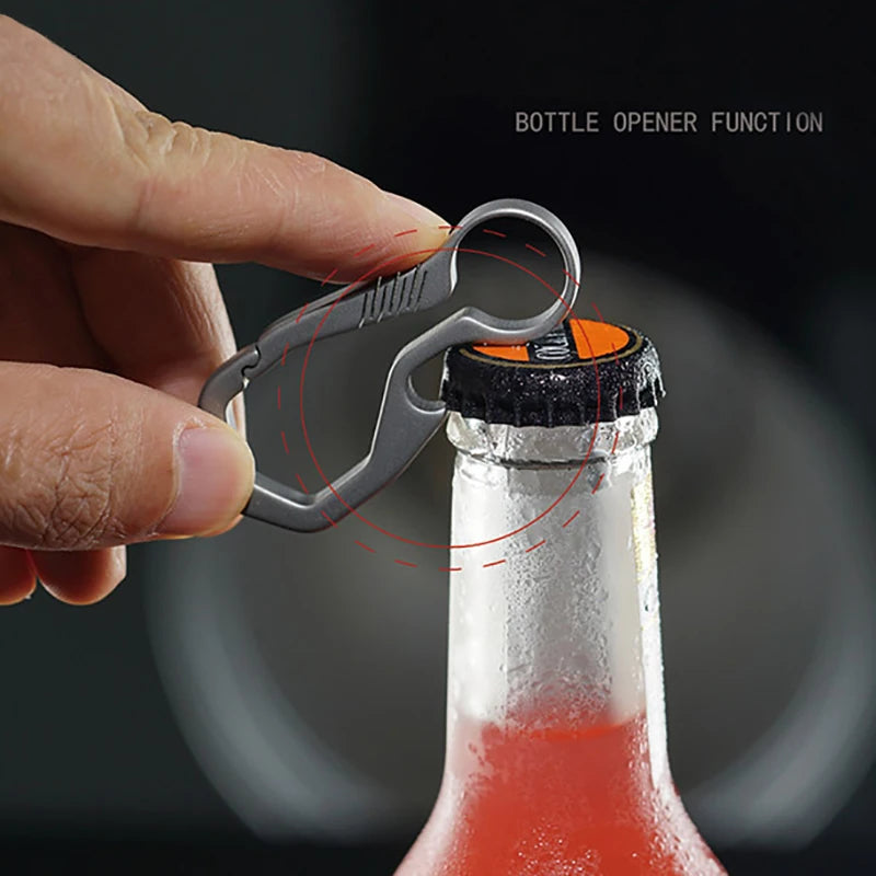 Titanium Key Chain - Lightweight Men’s EDC Quickdraw Carabiner Buckle Key Ring Outdoor Tool