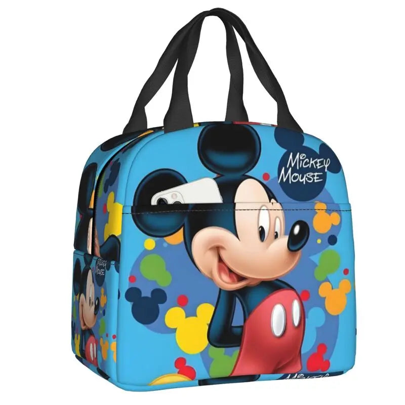 Custom Mickey Mouse Insulated Lunch Bag – Cartoon Thermal Cooler Lunch Box for Kids, Men & Women School Tote