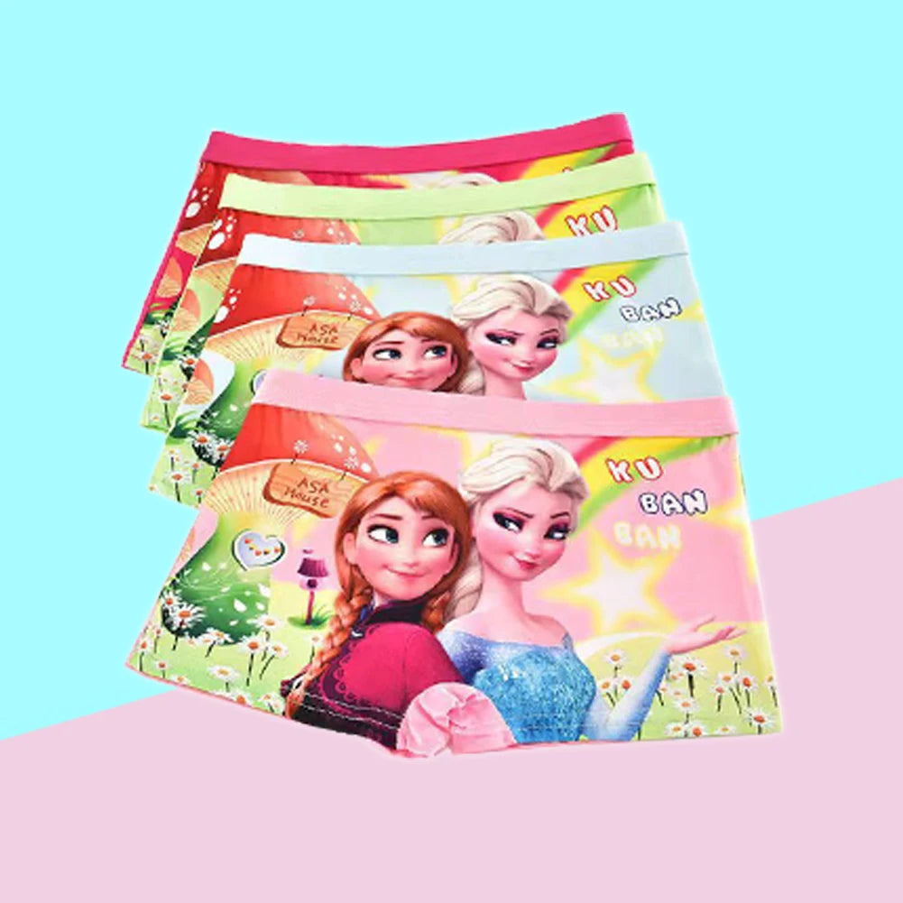 New Girl Underwear Set – Anna Elsa Princess Cartoon Kids Panties, 2-7 Years, Comfortable Briefs for Girls