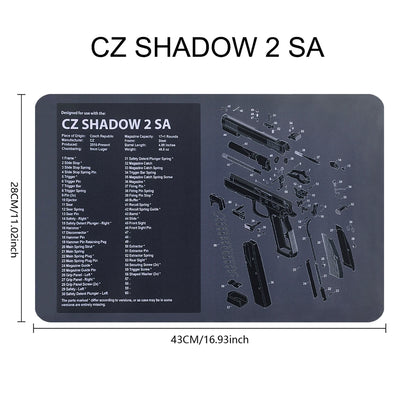 Gun Cleaning Rubber Mat Mouse Pad – AR15, AK47, Remington 870, GLOCK Gen4/Gen5, CZ-75, P220, P226, P229, Beretta 92, 1911 3D Work Mat