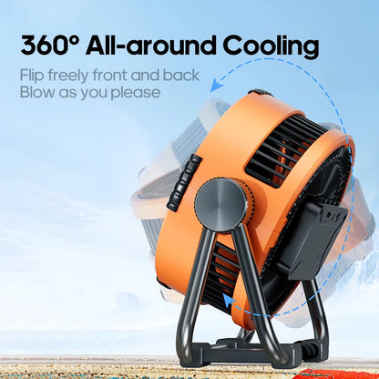 New 6-in-1 Multifunctional Desktop & Camping Fan — 20000mAh Outdoor Air Circulator with 4-Speed Wireless Tent & Ceiling Fan