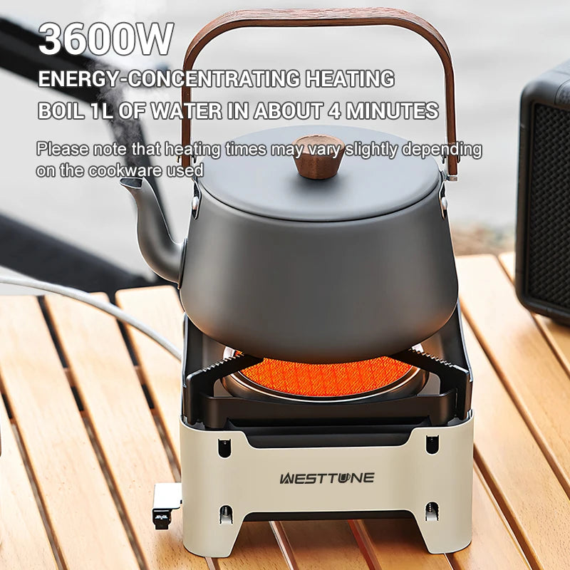 WESTTUNE Portable Camping Gas Stove - Outdoor Emergency Burner with Electronic Ignition for Picnics, BBQs & Garden Cooking