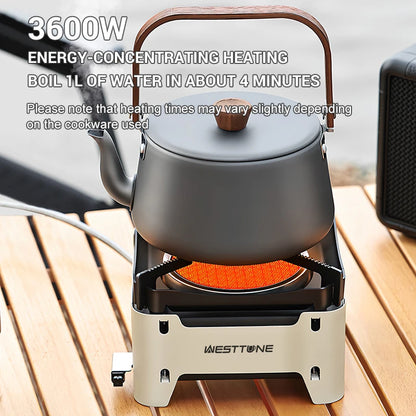 WESTTUNE Portable Camping Gas Stove - Outdoor Emergency Burner with Electronic Ignition for Picnics, BBQs & Garden Cooking