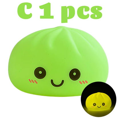 2027 Kawaii Dumpling Night Light - Cute Glowing Dumpling Steamer Desktop Ornament and Gift Decor