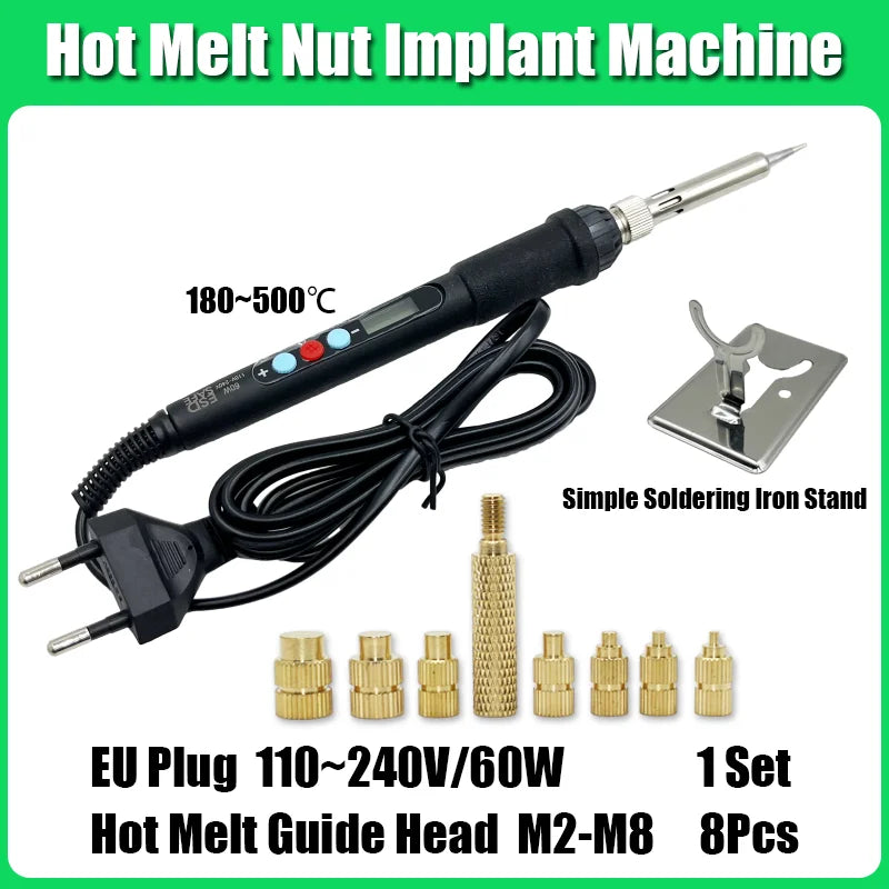 M2 M3 M4 Brass Insert Nuts for Bolt & Screw Implantation – Hot Melt Knurled Thread & Soldering Iron Tip for 3D Printer