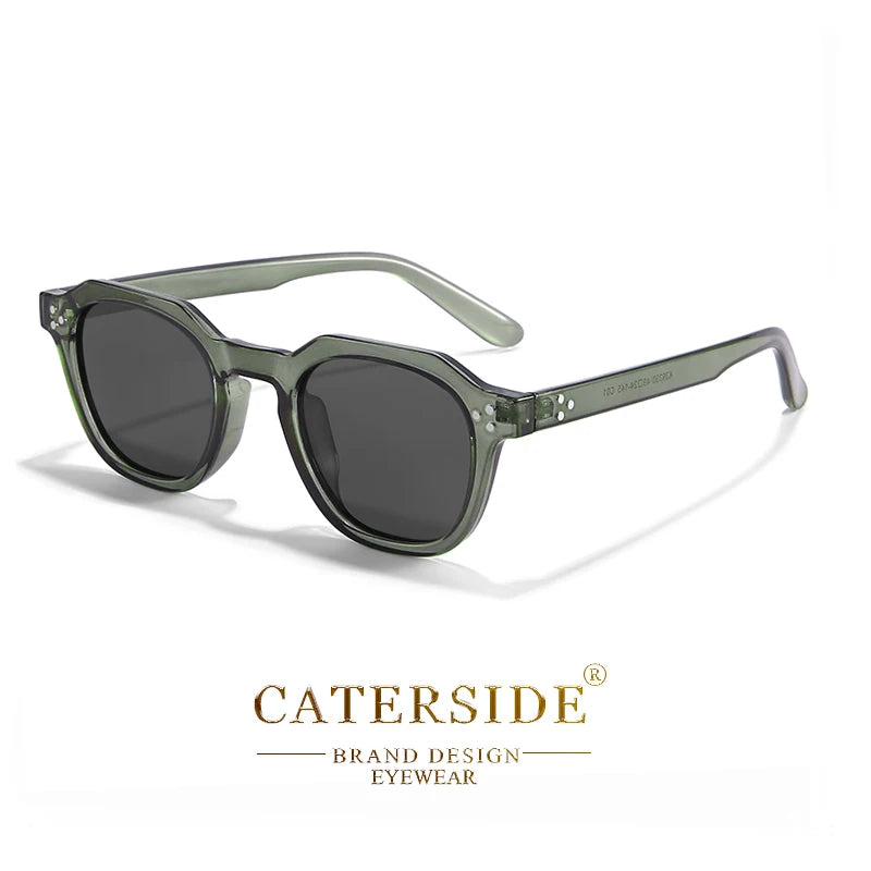 CATERSIDE Retro Polarized Sunglasses – Ultralight TR90 Frame Polygon Style for Men & Women, High-Quality Travel Eyewear