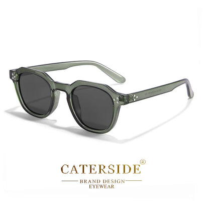 CATERSIDE Retro Polarized Sunglasses – Ultralight TR90 Frame Polygon Style for Men & Women, High-Quality Travel Eyewear