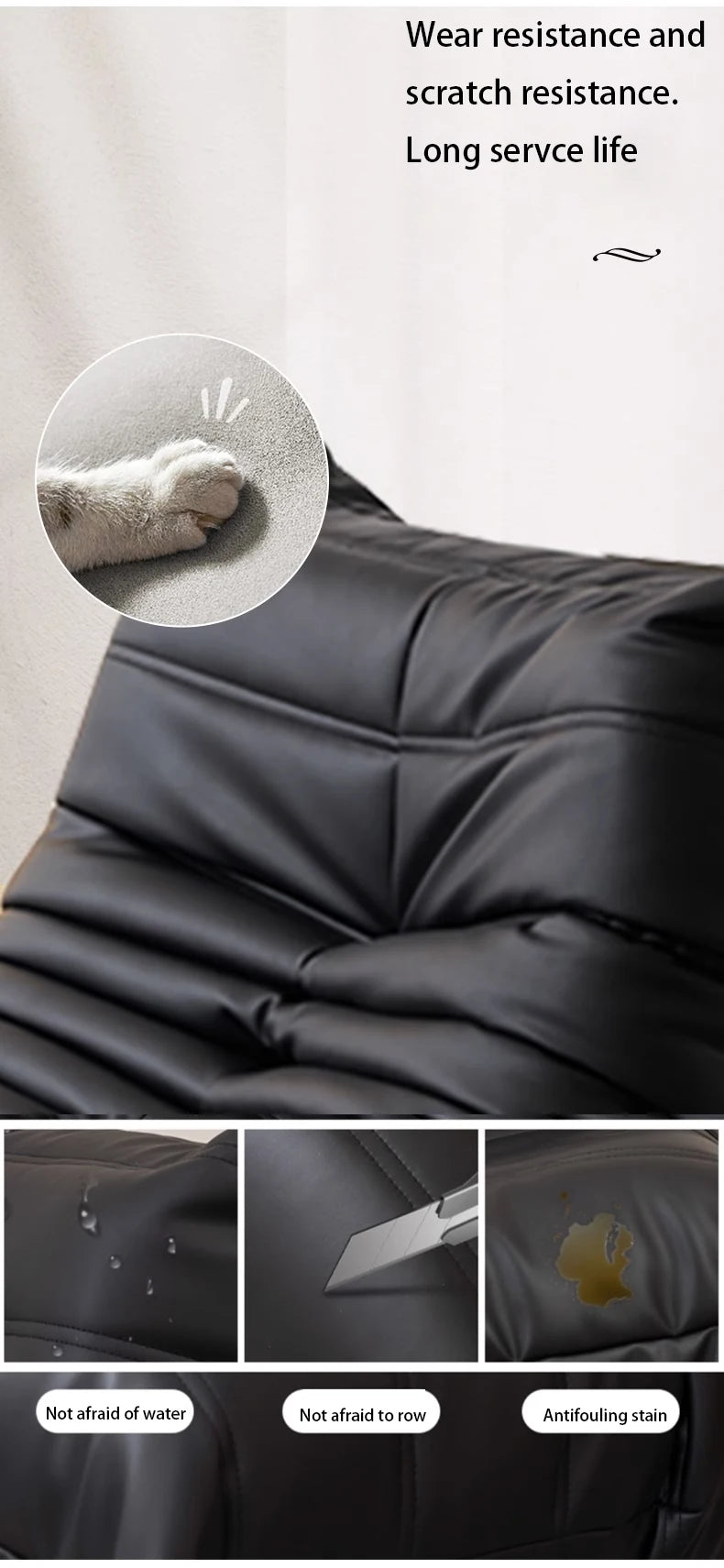 Caterpillar Single Sofa Chair – Cozy Tatami Lounge Chair for Living Room, Bedroom, Balcony, Reading, and Leisure