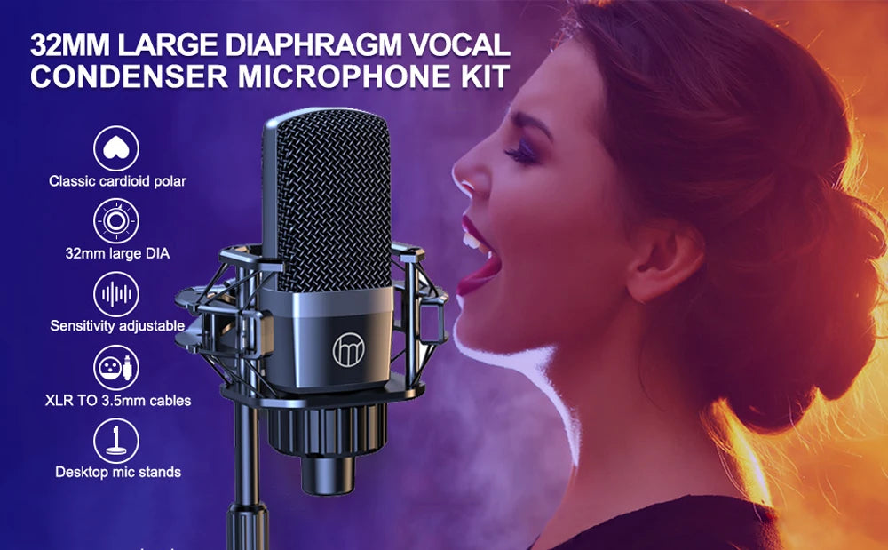 Zealsound Professional Podcast Microphone & SoundCard Kit – USB Recording Mic for PC, Smartphone, Laptop, Vlog, Live Streaming & YouTube