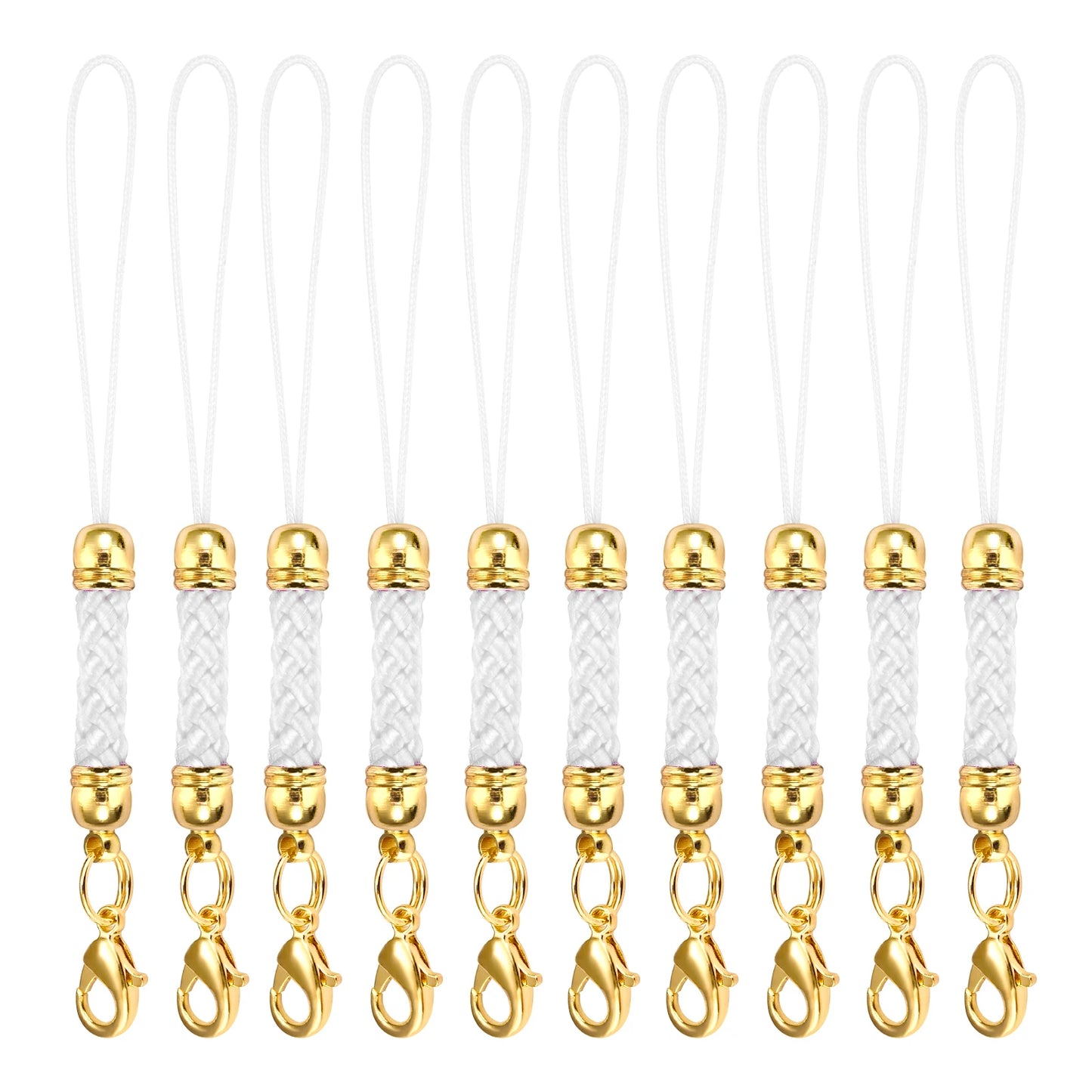 10Pcs Lanyard Strap Set - Lobster Clasp Rope Keychain Hooks Mobile Charms & Key Ring Accessories