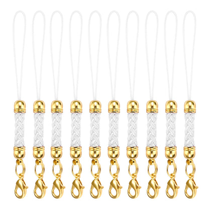 10Pcs Lanyard Strap Set - Lobster Clasp Rope Keychain Hooks Mobile Charms & Key Ring Accessories