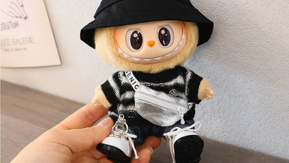 Labubu 15-17cm Blind Box Keychain Doll Outfit – Sweater & Glasses Accessory Set