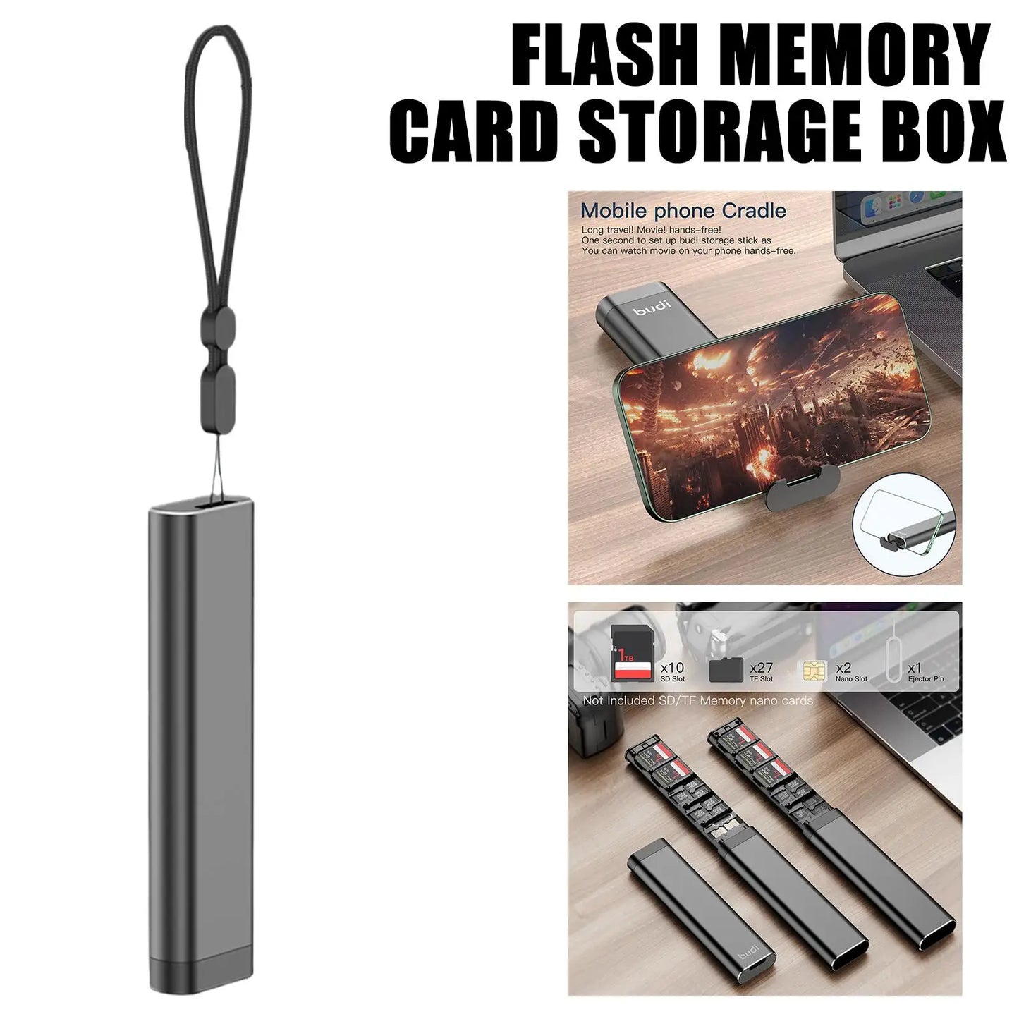 BoxBUDI 30-Slot Memory Card Storage Case – Shockproof, Anti-Pressure, Portable Card Holder Wallet with Anti-Loss Design