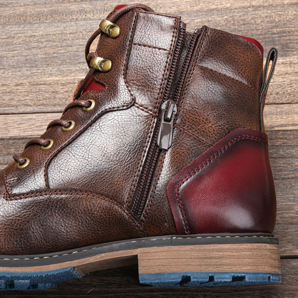 Men's Leather Ankle Boots – Brand Boot Size 7-13, Model #AL605