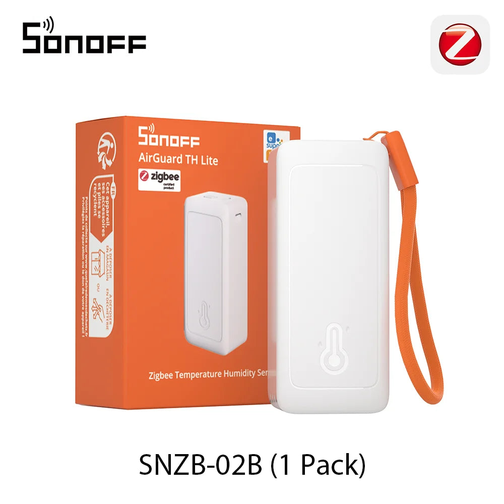 SONOFF SNZB-02B AirGuard TH Lite Sensor - Zigbee Temperature & Humidity Monitor with Data Logging and Long Battery Life