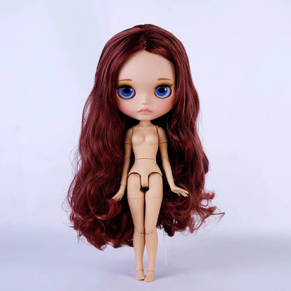 ICY DBS Blythe Doll – 30CM Tan Skin Matte & Glossy Face, Pouting Lips, 19-Joint BJD DIY Costume Doll Gift