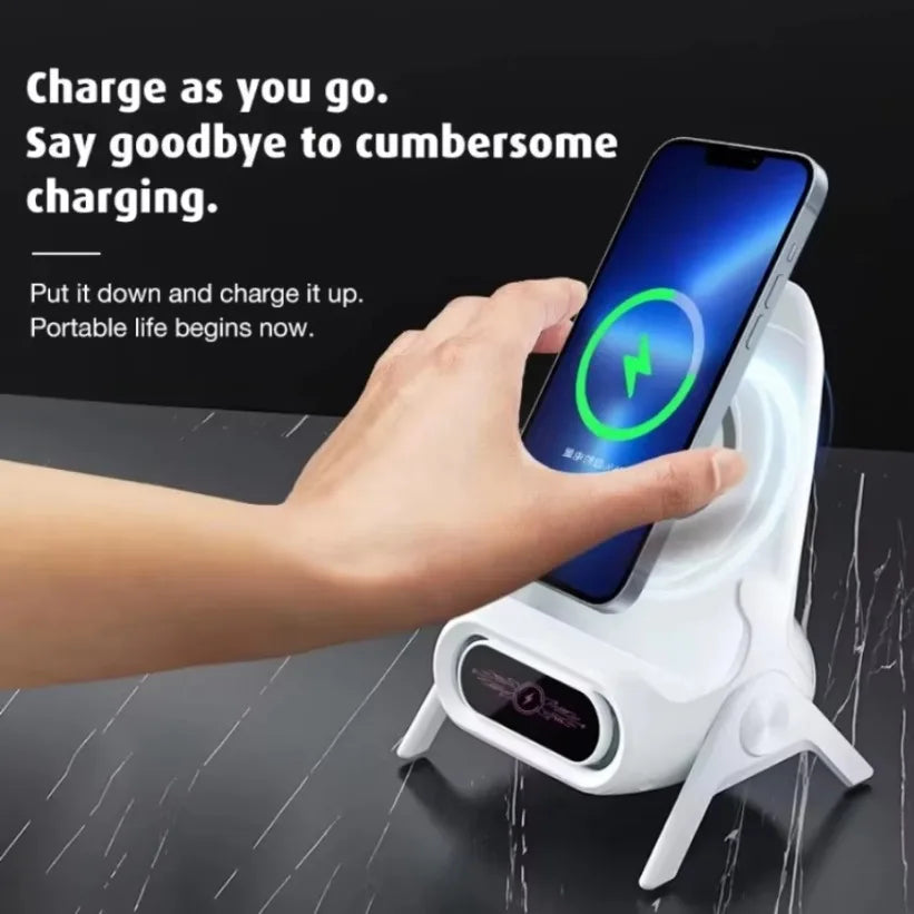 Magnetic Wireless Charging Phone Stand - Mini Chair-Shaped Type-C Fast Charging Station for Phones & Tablets