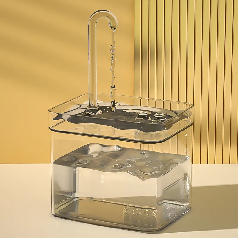 Auto Filter Cat Water Fountain - Transparent Electric Drinker with USB, Mute Recirculate Filtering, Water Dispenser for Cats