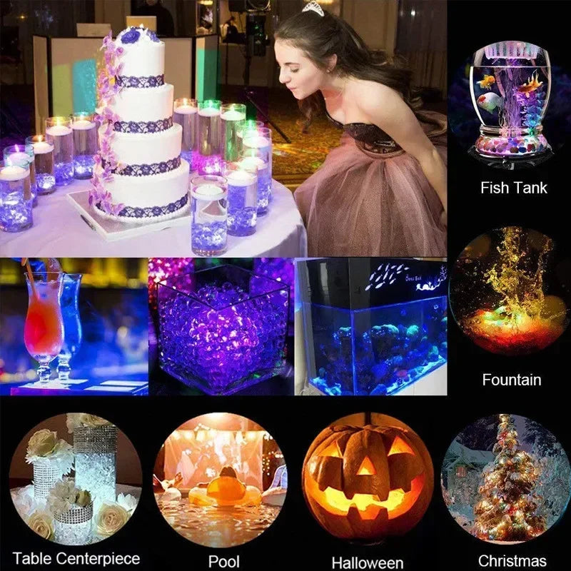 3LED RGB Submersible Underwater Night Lamp – Battery Operated Pool, Garden, Wedding & Party Light for Vases & Bowls