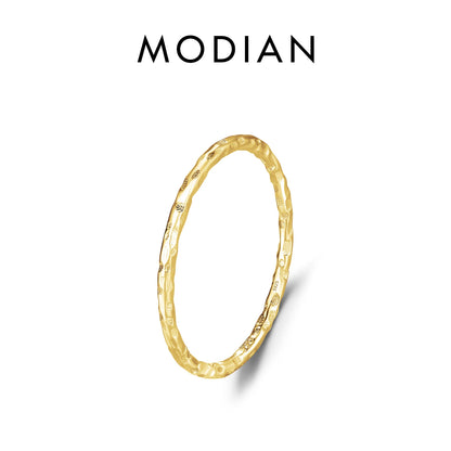 MODIAN 925 Sterling Silver Stackable Ring – Classic Wave Geometric Finger Ring, Fashion Jewelry for Women