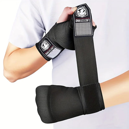 MMA Half-Finger Gel Boxing Gloves - Muay Thai Sanda Training Inner Gloves with Wrist Strap