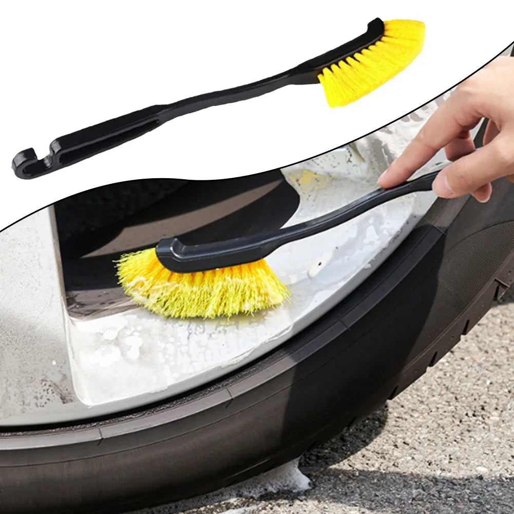 Car Wheel & Tire Rim Brush — Curved, Flexible Deep Cleaning Tool for Truck and Car Wheel Hubs