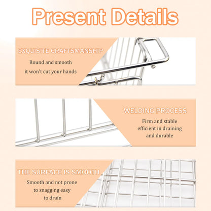 Folding Stainless Steel IGT Basket - 10L Portable Camping Drain Basket & Table Organizer Accessory
