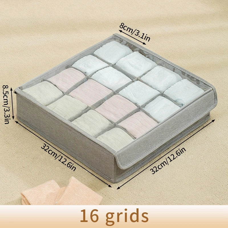 Foldable Underwear Storage Box – Non-Woven Organizer for Panties, Bra, Socks, Clothes Separator for Bedroom Drawers & Wardrobe