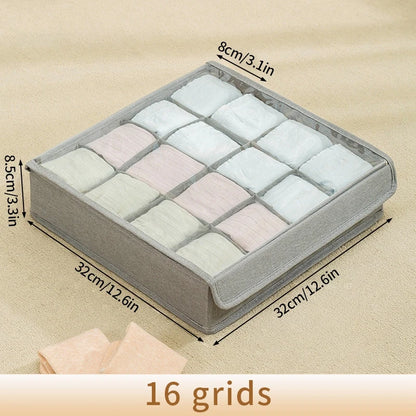 Foldable Underwear Storage Box – Non-Woven Organizer for Panties, Bra, Socks, Clothes Separator for Bedroom Drawers & Wardrobe