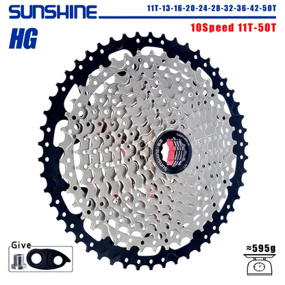 SUNSHINE Bicycle Cassette 8-12 Speed Freewheel - 32T to 52T Sprocket for Shimano/SRAM HG Flywheel
