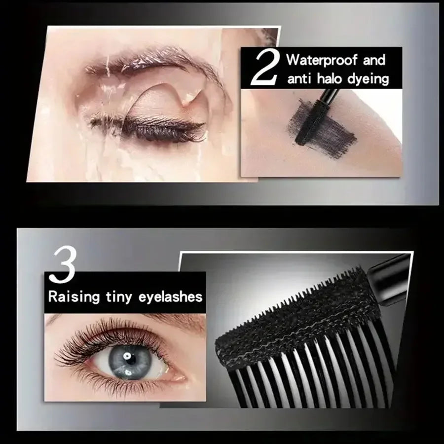 Waterproof 4D Mascara – Thick, Long, Smudge-Proof, Plumping & Curling Eye Makeup