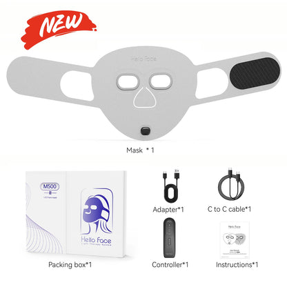 Hello Face Red & Near-Infrared Light Mask - Wireless Ultra-Light Facial Mask for Professional-Style Skincare