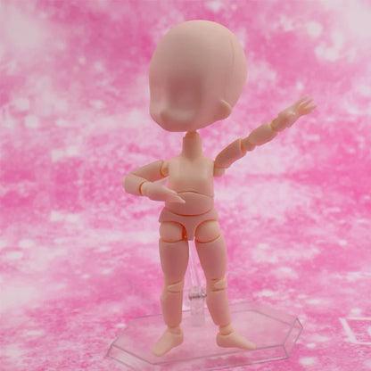 13cm Wooden Art Mannequin Figure – Male & Female Movable Body Drawing Model for Sketching, Painting & Anime Pose Reference
