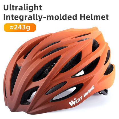WEST BIKING Ultralight Cycling Helmet - Integrally Molded MTB & Road Bike Racing Helmet for Men & Women, Bicycle Safety Cap