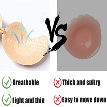 Large Size Reusable Nipple Cover Stickers – Silicone Push-Up Bra Pads for A-D Cup Strapless Lingerie & Wedding Wear