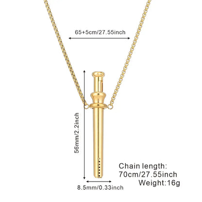 Stress & Anxiety Relief Necklace – 56mm Stainless Steel Meditation Pendant for Quit Smoking & Relaxation