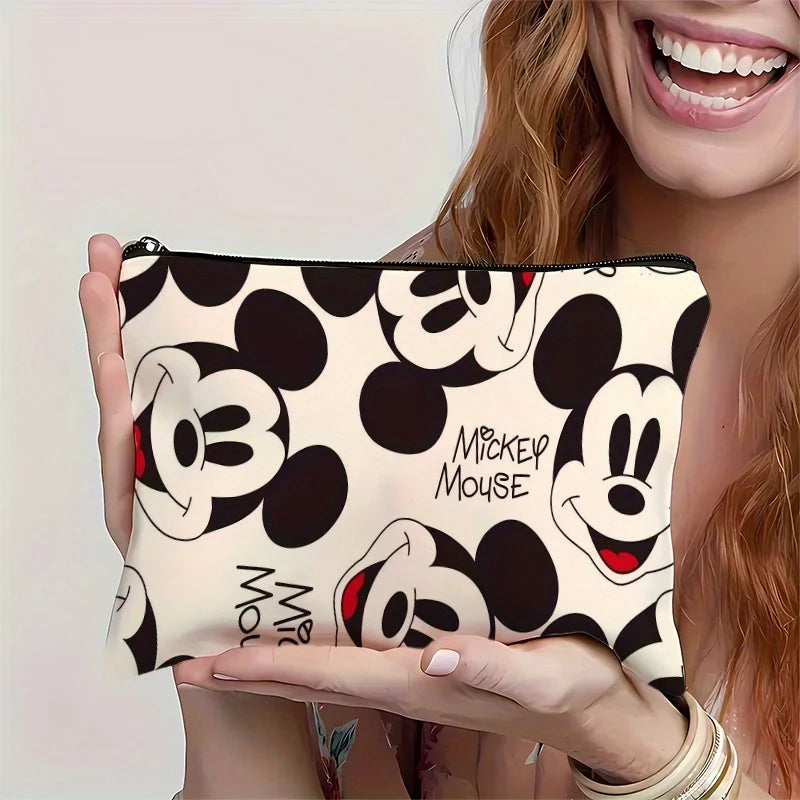 Disney Mickey Mouse Cosmetic Bag – Official Mickey Ear Design Zipper Pouch, Multifunctional Travel Organizer for Jewelry & Makeup Storage, Cute Gift for Women & Birthday Present