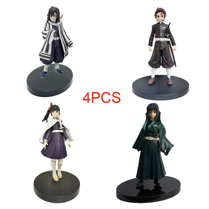 Anime Demon Slayer Kimetsu No Yaiba Action Figures – Tanjirou, Nezuko, Zenitsu & Inosuke PVC Model Toys