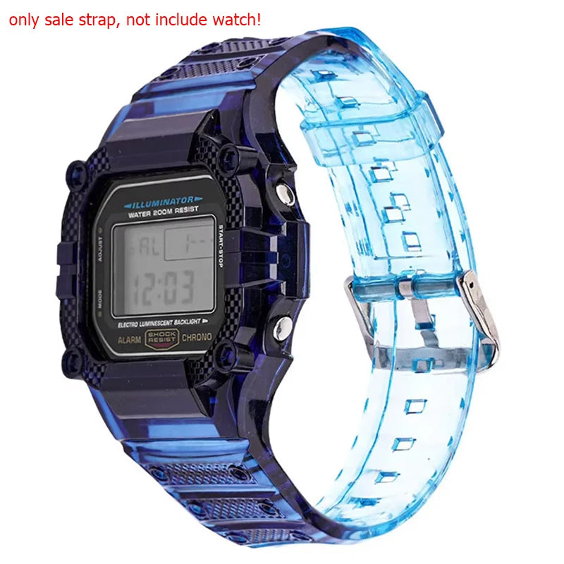 TPU Resin Watch Case and Strap for Casio G-Shock - Replacement Wristband for DW-5600, GW-M5610, M5600 and GLX-5600 Models